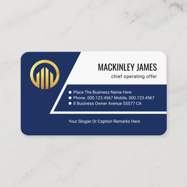 Carte De Visite Stylish Blue Trapezium Layers For Business Owner (Devant)