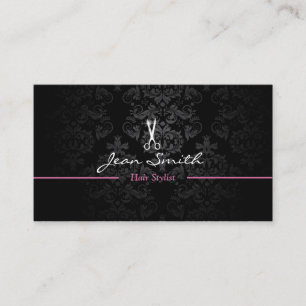 Carte de visite stylish Dark Damask Hair Styliste 