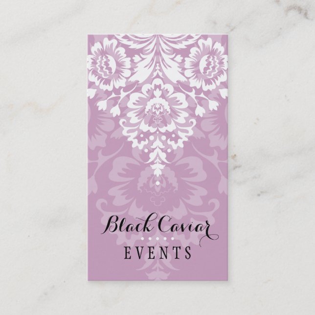 Carte De Visite STYLISH & ELEGANT jolie détails damask violet (Devant)