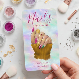 Carte De Visite Stylish Opal Manicurist Artist Modern Nail Art