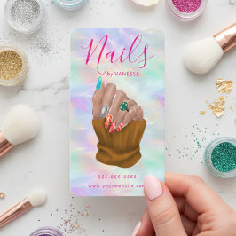 Carte De Visite Stylish Opal Manicurist Artist Nail Salon Modern