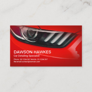 Carte De Visite Stylish Red Sports Car Headlights Détail auto