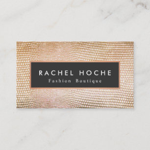 Carte De Visite Stylish Retro Gold Snake Skin Mode Boutique