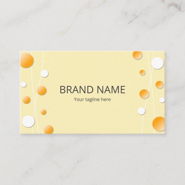 Carte De Visite Stylish Simple Orange Yellow Dot Pattern Frame (Devant)