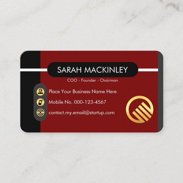 Carte De Visite Stylish Startup Global Enterprise (Devant)