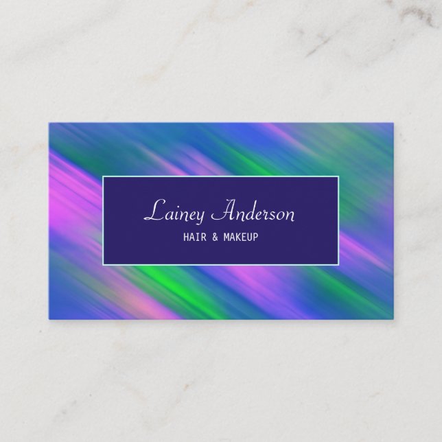 Carte De Visite Stylish Trendy groovy neon green blue purple (Devant)