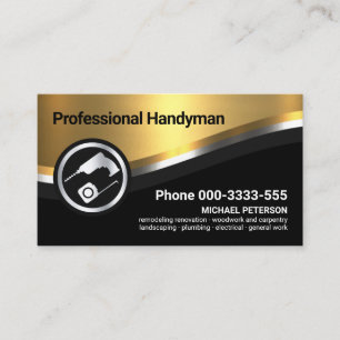 Carte De Visite Stylisme Luxueux Courbe métallique Wave Handyman