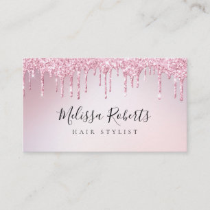 Carte De Visite styliste de cheveux élégants en or rose rose ten