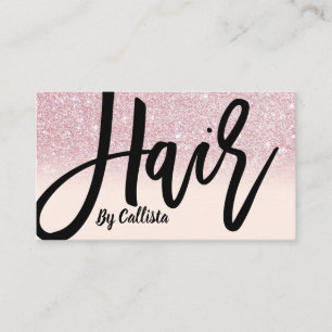 Carte De Visite Styliste de cheveux Girly rose Parties scintillant
