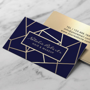 Carte De Visite Styliste de cheveux Marine & Gold Beauté Salon g