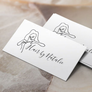 Carte De Visite Styliste de cheveux minimaliste à la main Salon de