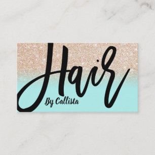 Carte De Visite Styliste de cheveux Mint Gold Parties scintillant 