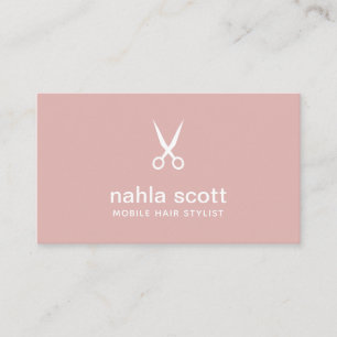 Carte De Visite Styliste de cheveux mobiles Ciseaux rose Dusty mod