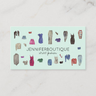 Carte De Visite Styliste de mode vert doux Couture Tailleur Vêteme