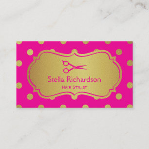 Carte De Visite Styliste de salon de cheveux - Charming Hot Pink G