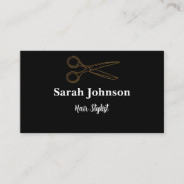 Carte De Visite Styliste des cheveux minimaliste noir