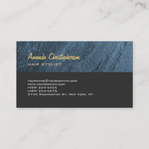 Carte De Visite Styliste élégant tendance Blue Grey cheveux Stylis