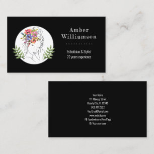 Carte De Visite Styliste Esthétique moderne Spa Élégant Chic Flora
