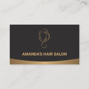 Carte De Visite Styliste Gold Black Glamor   Cheveux et beauté
