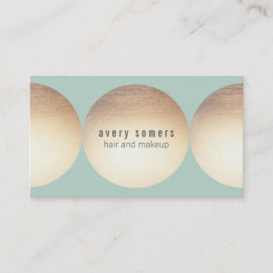 Carte De Visite Styliste Gold Cercle clair Turquoise
