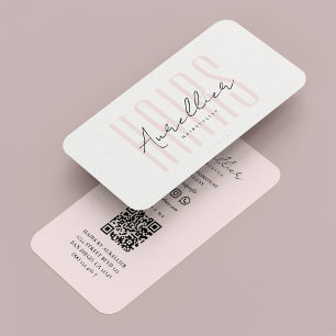 Carte De Visite Styliste minimaliste des cheveux Aesthétique rose 