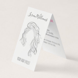 Carte De Visite Styliste minimaliste des cheveux naturels longue v