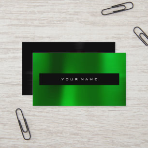 Carte De Visite Styliste noir métallique de mode de vert vert