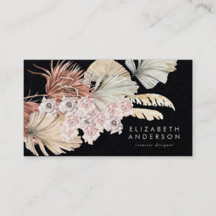 Carte De Visite Styliste Pampas Professionnel Noir Onyx Premium