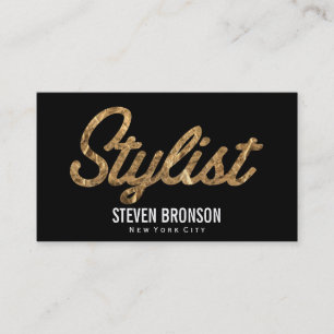 Carte De Visite Styliste   Script Gold