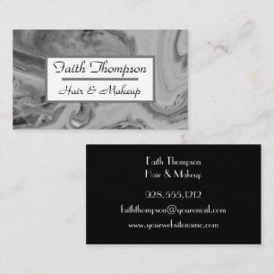 Carte De Visite Styliste tendance en marbre gris-noir