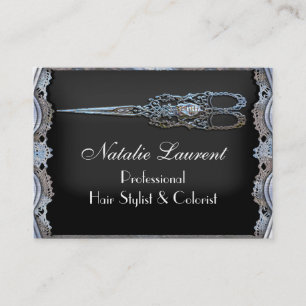 Carte De Visite Styliste vintage chic pur de ciseaux