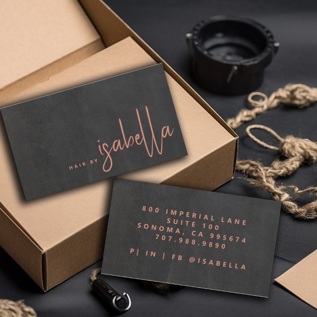 Carte De Visite Stylliste minimaliste moderne pour cheveux Nom de  (Créateur téléchargé)