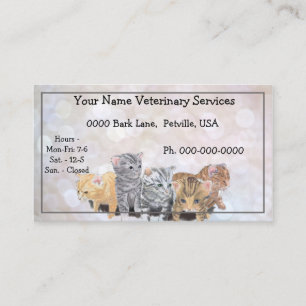 Carte De Visite Stylo à aquarelle Kittens et croquis d'encre vétér