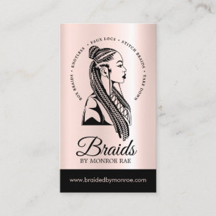 Carte De Visite Stylo à cheveux ou cheveux Braider Braid Salon Ros
