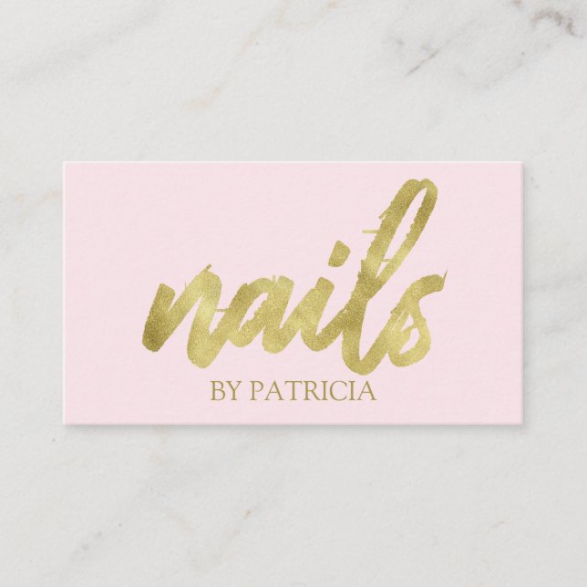 Carte De Visite Stylo Calligraphie Signature Nails Professionnel (Devant)