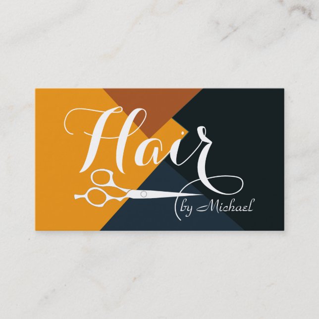 Carte De Visite Stylo de cheveux couleur moderne rétro #9 (Devant)