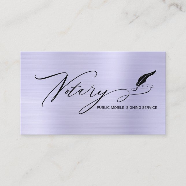 Carte De Visite *~* Stylo en plume NOTARY Timbre Agent de signatur (Devant)