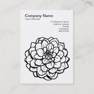 Carte De Visite Stylo et encre Dahlia - noir sur blanc