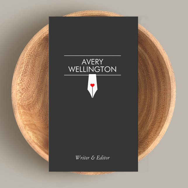 Carte De Visite Stylo Fontaine Calligraphie Écrivain Freelance (Créateur téléchargé)