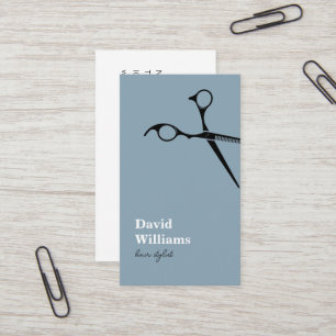 Carte De Visite Stylo minimaliste moderne bleu cheveux blancs