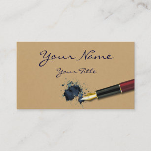 Carte De Visite Stylo-plume de remplisseur avec la tache d'encre -