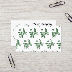 Carte De Visite Styracosaurus vert avec peinture de guerre tribale
