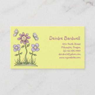 Carte De Visite Substance de ressort · Fleurs et papillons