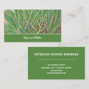 Carte De Visite Succulent Cactus Plante Verte Vitrail Art