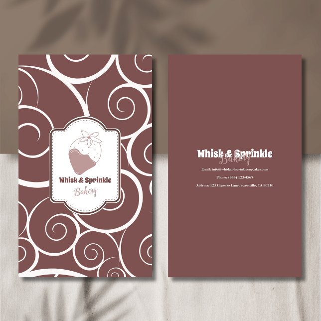 Carte De Visite Sucre Boulangerie Boutique Gâteaux Sur Mesure Choc (Créateur téléchargé)
