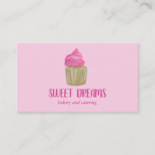 Carte De Visite Sucré Cupcake Restauration Boulangerie Charme rose