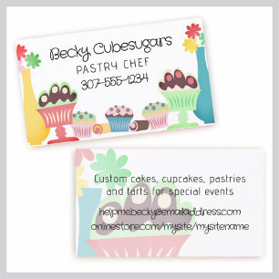 Carte De Visite Sucres rétro desserts boulangerie pâtisserie chef