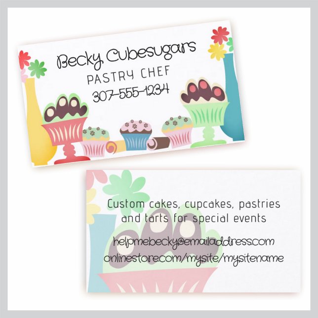 Carte De Visite Sucres rétro desserts boulangerie pâtisserie chef (Créateur téléchargé)