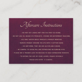 Carte De Visite Suite violet profonde pour les extensions Lash