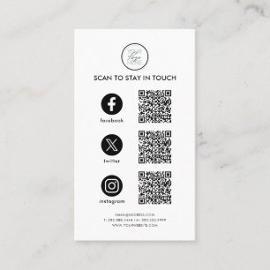 Carte De Visite Suivez-nous Social Media QR Code